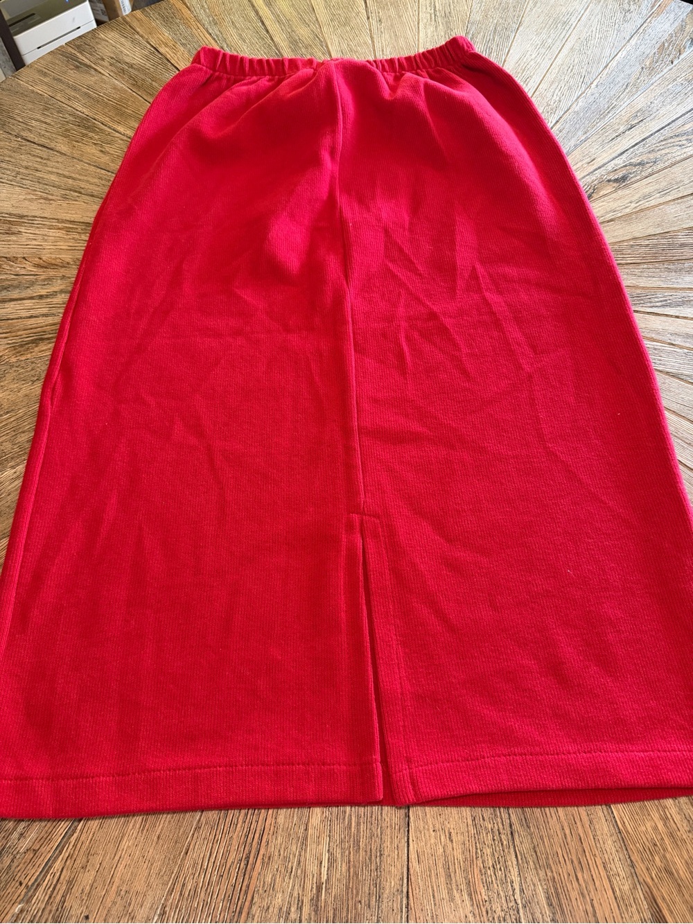 Vintage Gabrielle Red Cotton Sweater Knit Column Skirt L Made USA 1990’s - Picture 10 of 10